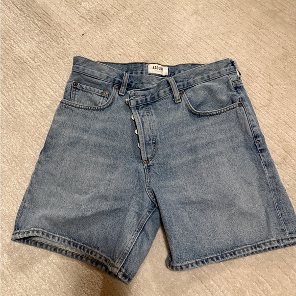 AGOLDE Blue Denim Shorts - Picture 1 of 8